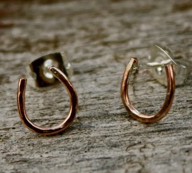 Copper Lucky Horseshoe Earrings